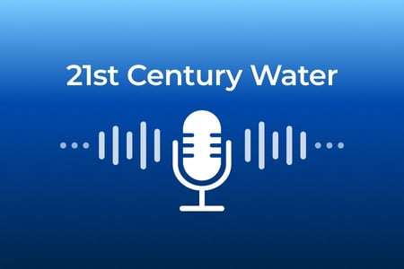 Podcast microphone with soundwaves